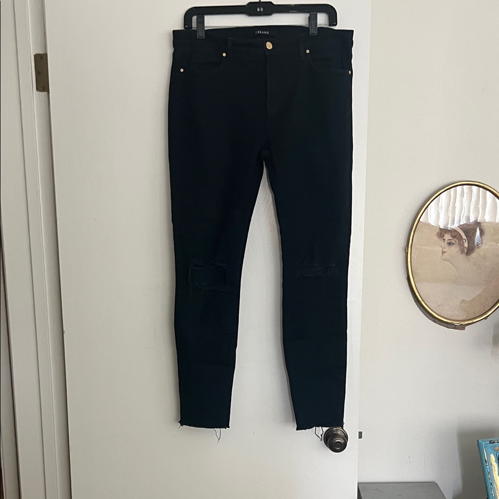 J Brand Women's Distressed Black Skinny Jeans